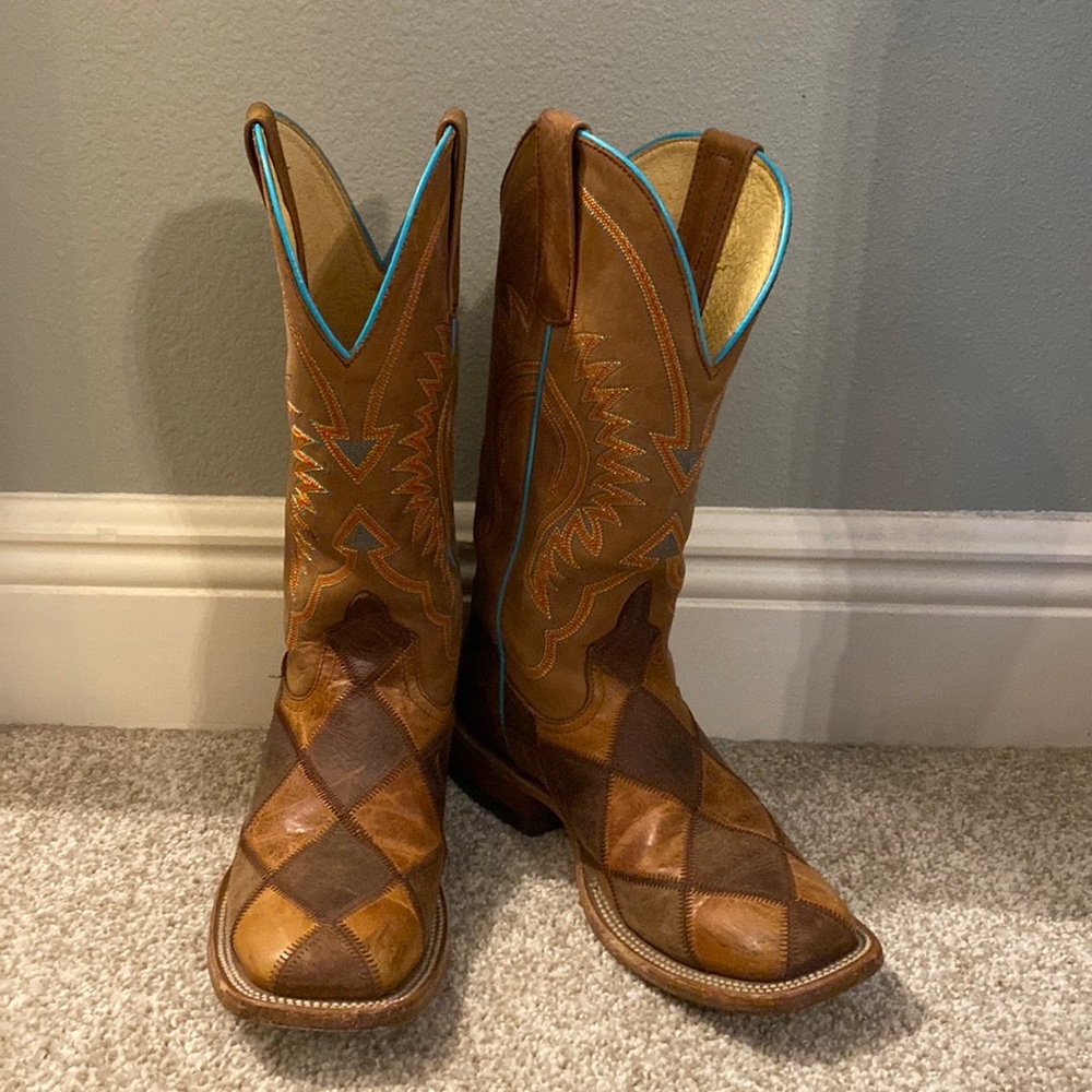 Anderson Bean leather patchwork boots